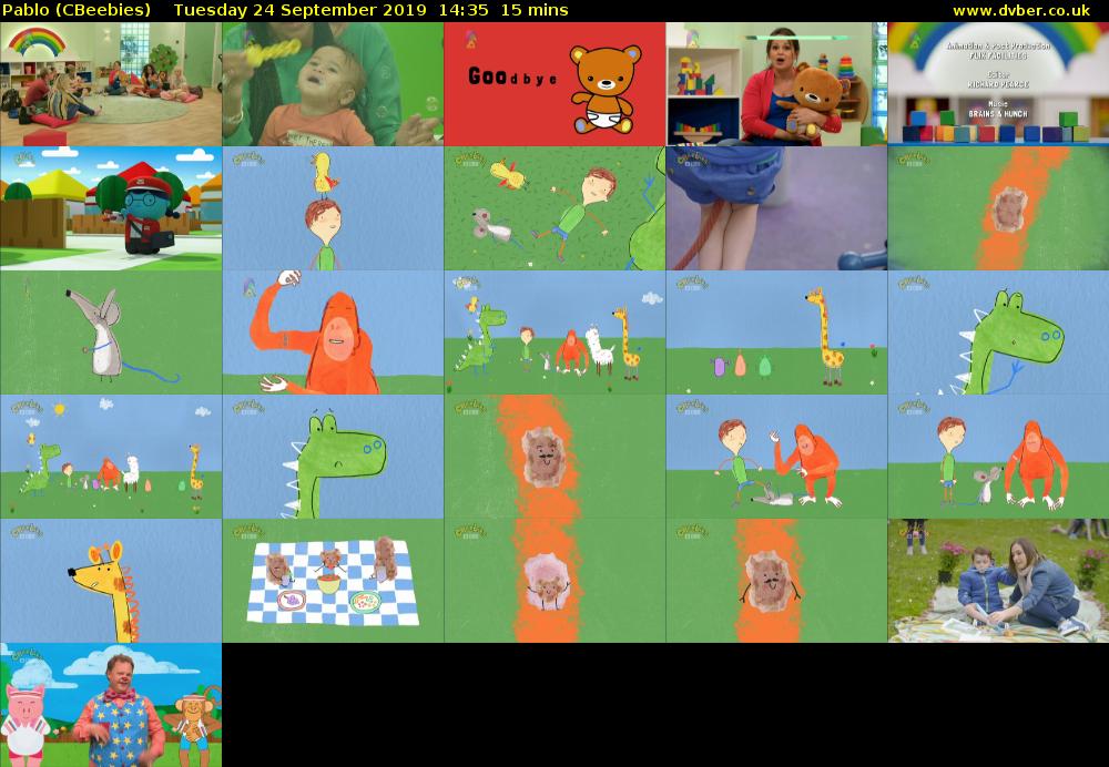 Pablo (CBeebies) Tuesday 24 September 2019 14:35 - 14:50