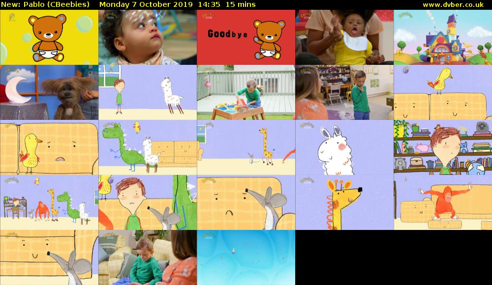 Pablo (CBeebies) Monday 7 October 2019 14:35 - 14:50