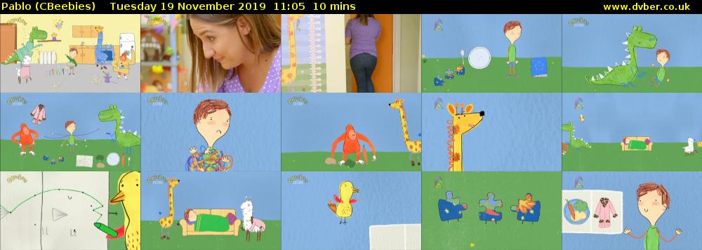 Pablo (CBeebies) Tuesday 19 November 2019 11:05 - 11:15