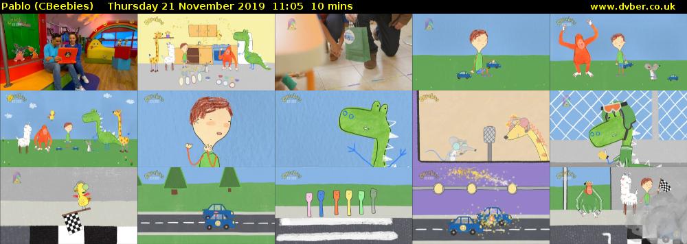 Pablo (CBeebies) Thursday 21 November 2019 11:05 - 11:15
