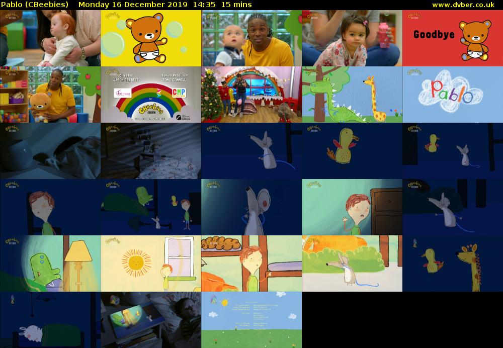 Pablo (CBeebies) Monday 16 December 2019 14:35 - 14:50