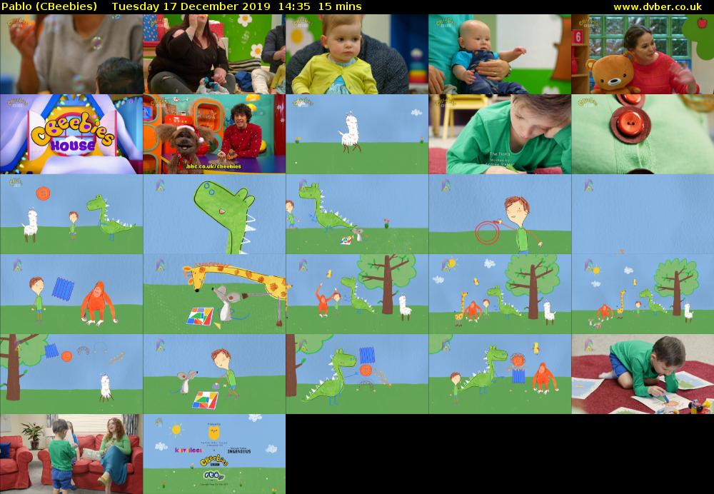 Pablo (CBeebies) Tuesday 17 December 2019 14:35 - 14:50
