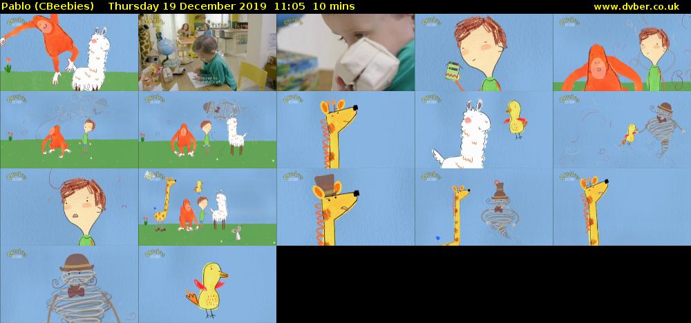 Pablo (CBeebies) Thursday 19 December 2019 11:05 - 11:15