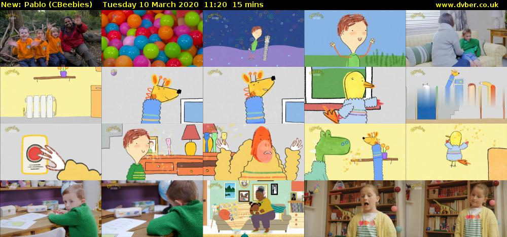Pablo (CBeebies) Tuesday 10 March 2020 11:20 - 11:35