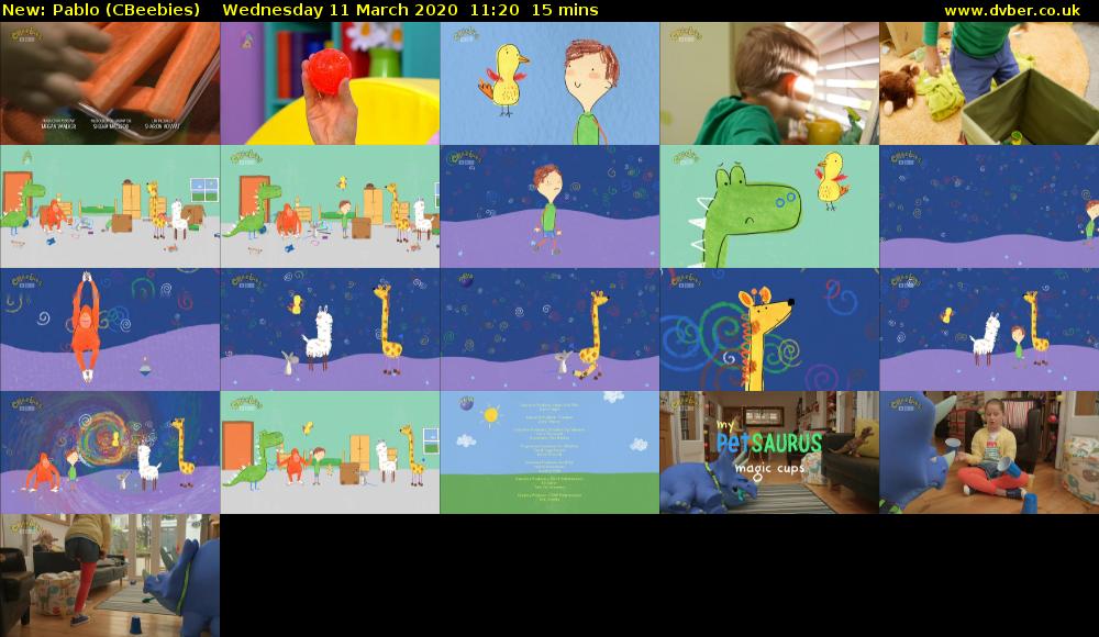 Pablo (CBeebies) Wednesday 11 March 2020 11:20 - 11:35
