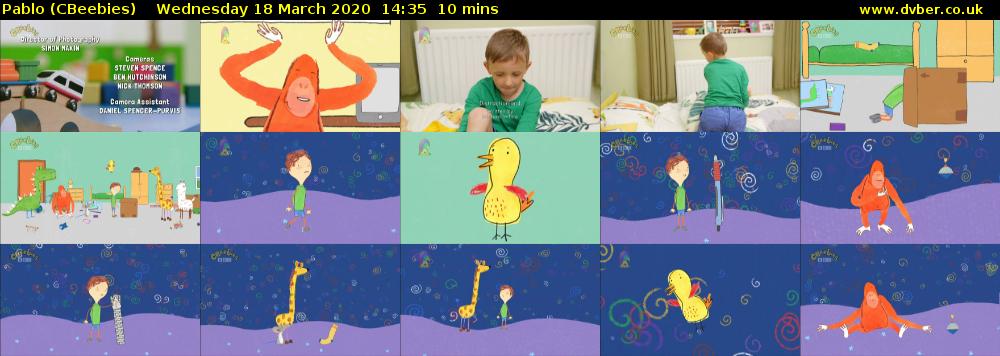 Pablo (CBeebies) Wednesday 18 March 2020 14:35 - 14:45