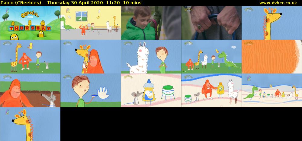 Pablo (CBeebies) Thursday 30 April 2020 11:20 - 11:30