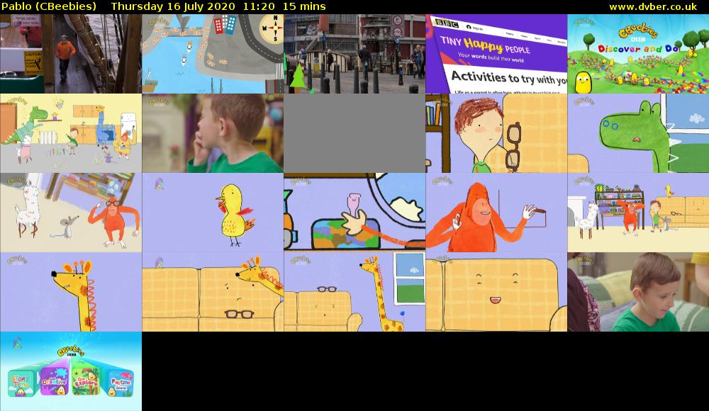 Pablo (CBeebies) Thursday 16 July 2020 11:20 - 11:35