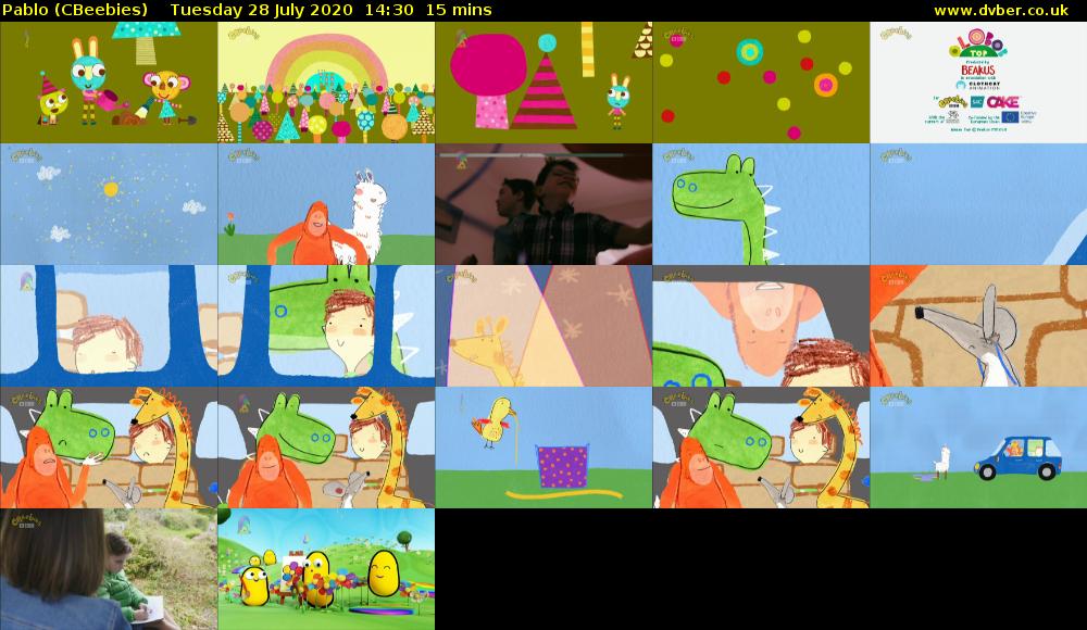 Pablo (CBeebies) Tuesday 28 July 2020 14:30 - 14:45