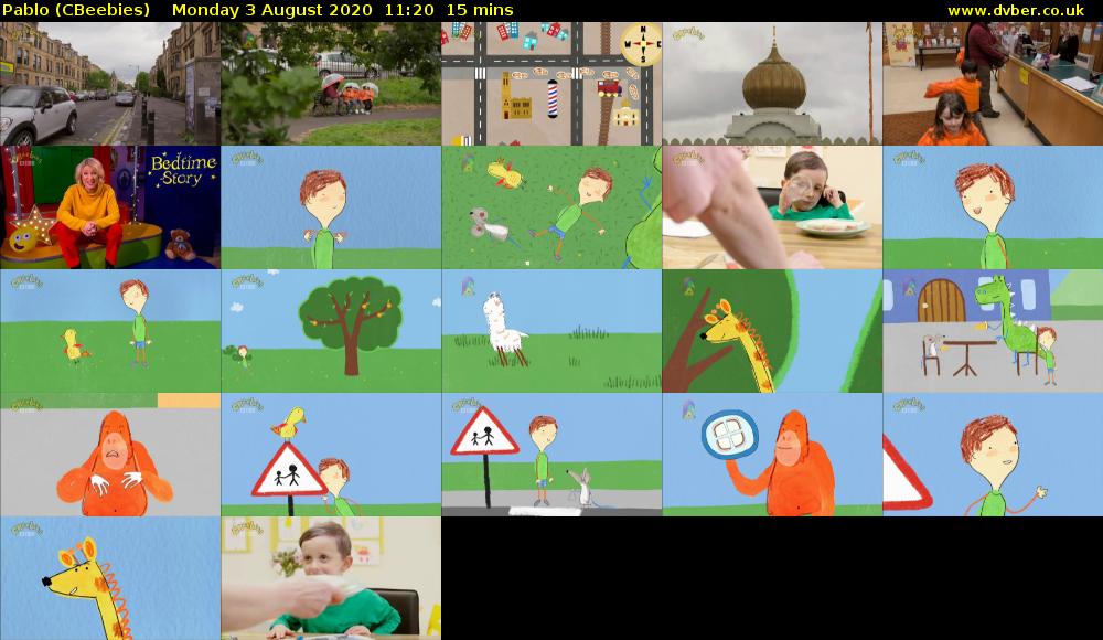 Pablo (CBeebies) Monday 3 August 2020 11:20 - 11:35