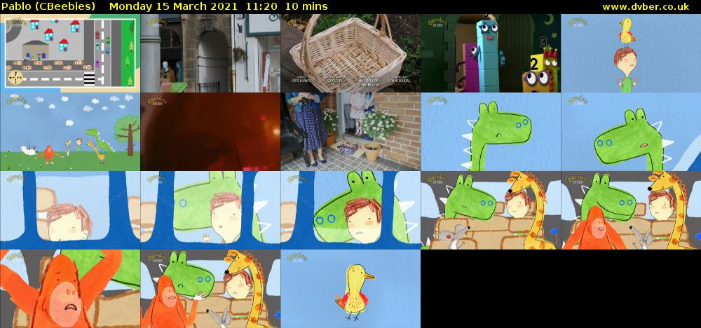 Pablo (CBeebies) Monday 15 March 2021 11:20 - 11:30