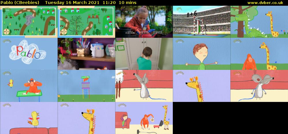 Pablo (CBeebies) Tuesday 16 March 2021 11:20 - 11:30