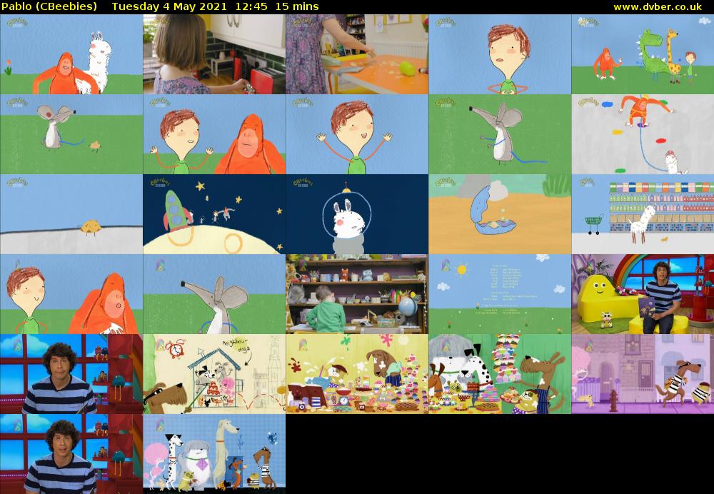 Pablo (CBeebies) Tuesday 4 May 2021 12:45 - 13:00