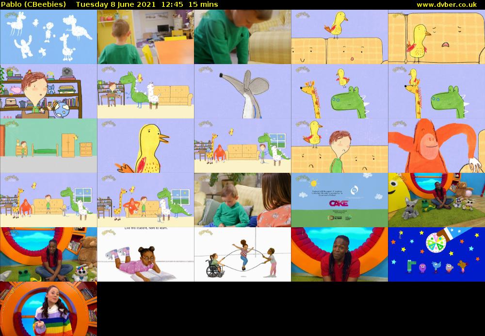Pablo (CBeebies) Tuesday 8 June 2021 12:45 - 13:00