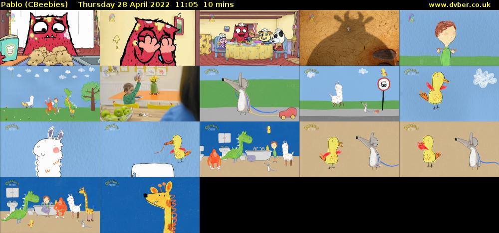 Pablo (CBeebies) Thursday 28 April 2022 11:05 - 11:15
