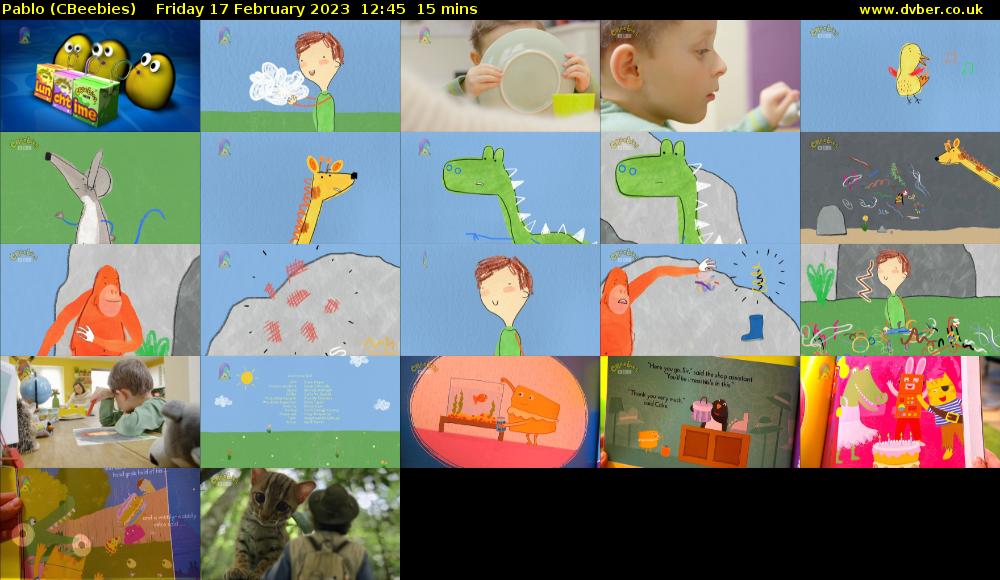 Pablo (CBeebies) Friday 17 February 2023 12:45 - 13:00