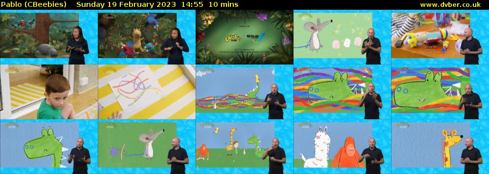 Pablo (CBeebies) Sunday 19 February 2023 14:55 - 15:05
