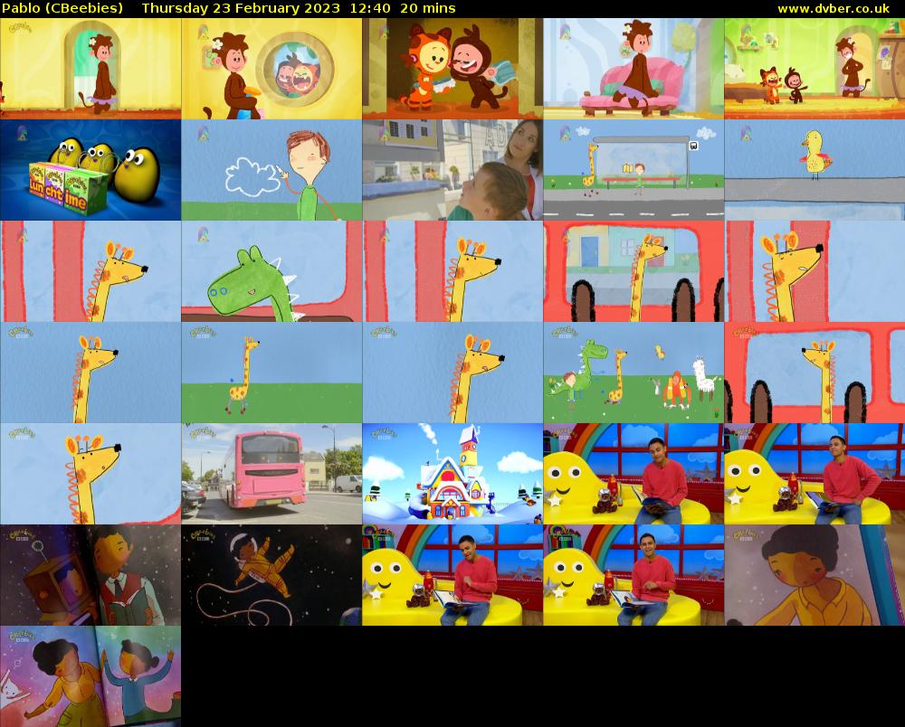 Pablo (CBeebies) Thursday 23 February 2023 12:40 - 13:00