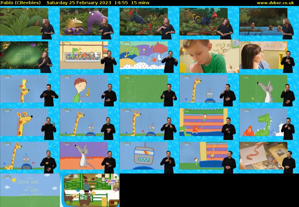 Pablo (CBeebies) Saturday 25 February 2023 14:55 - 15:10