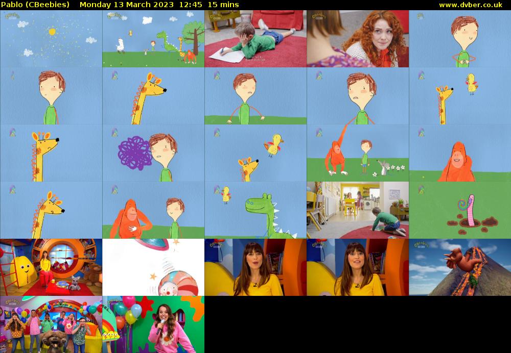 Pablo (CBeebies) Monday 13 March 2023 12:45 - 13:00