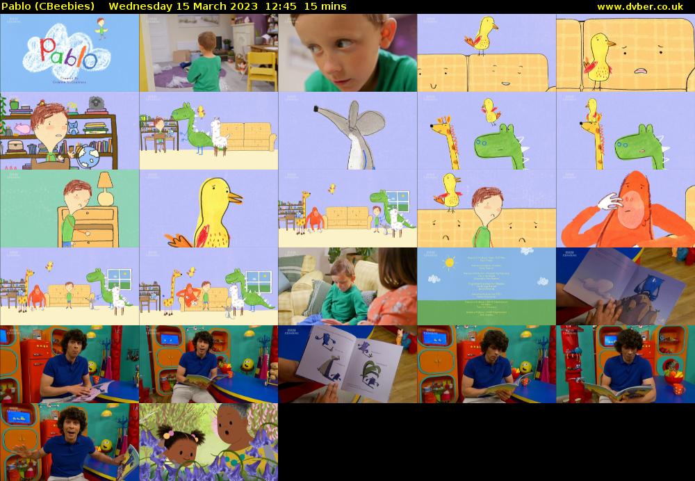 Pablo (CBeebies) Wednesday 15 March 2023 12:45 - 13:00
