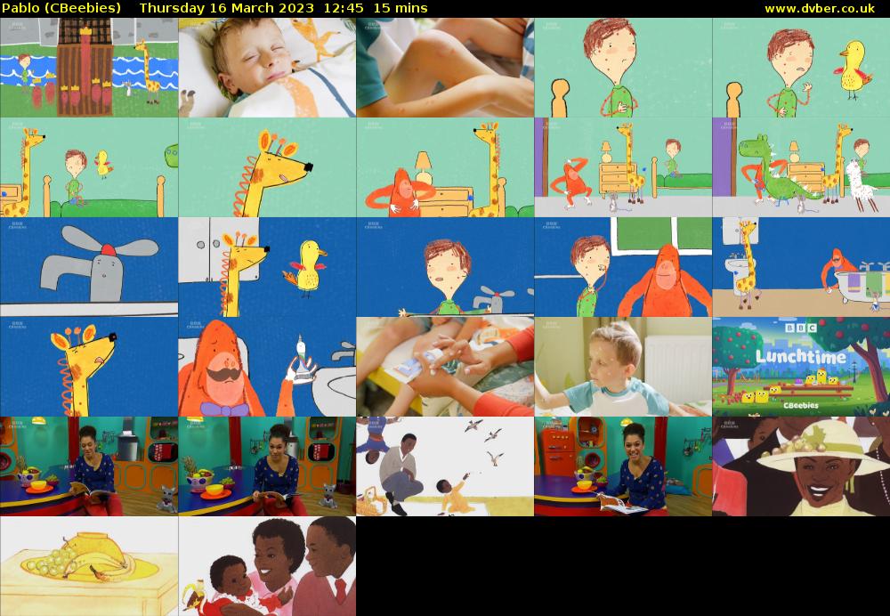 Pablo (CBeebies) Thursday 16 March 2023 12:45 - 13:00