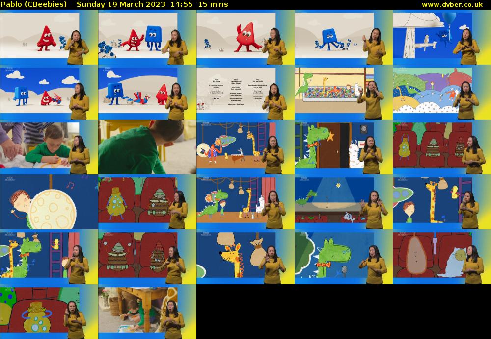 Pablo (CBeebies) Sunday 19 March 2023 14:55 - 15:10