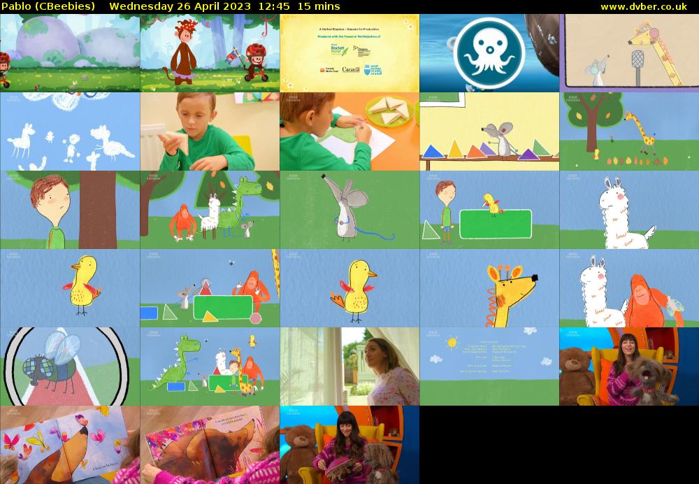 Pablo (CBeebies) Wednesday 26 April 2023 12:45 - 13:00