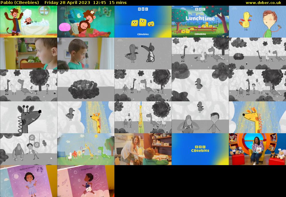 Pablo (CBeebies) Friday 28 April 2023 12:45 - 13:00
