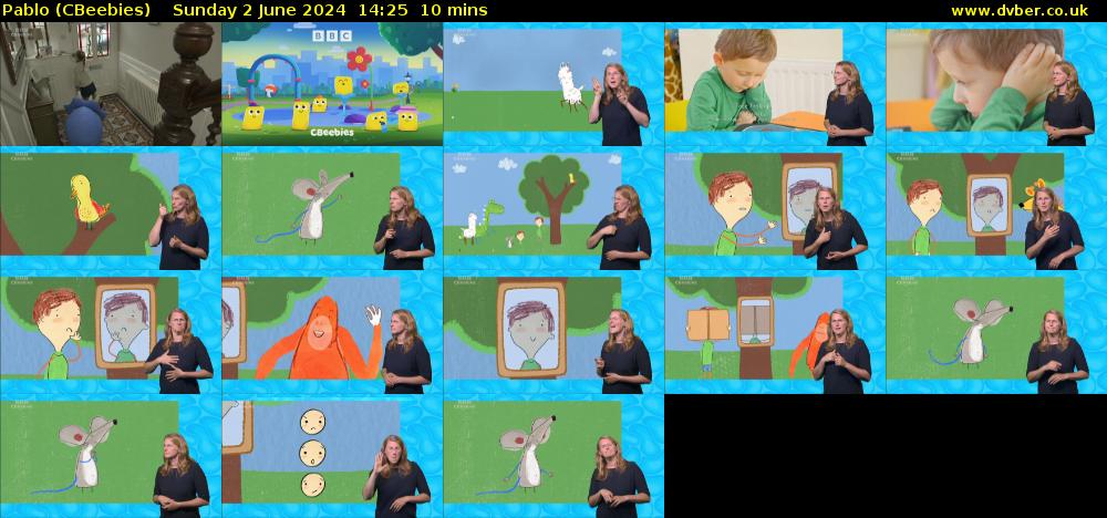 Pablo (CBeebies) Sunday 2 June 2024 14:25 - 14:35