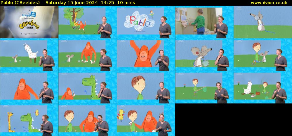 Pablo (CBeebies) Saturday 15 June 2024 14:25 - 14:35