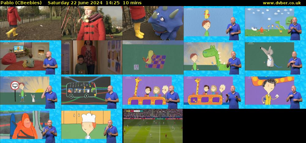 Pablo (CBeebies) Saturday 22 June 2024 14:25 - 14:35
