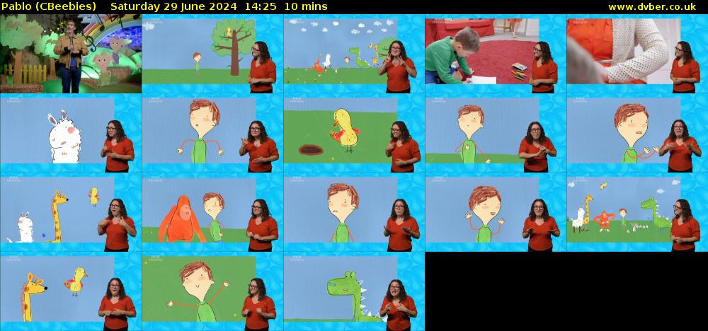 Pablo (CBeebies) Saturday 29 June 2024 14:25 - 14:35