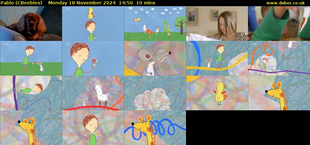 Pablo (CBeebies) Monday 18 November 2024 14:50 - 15:00