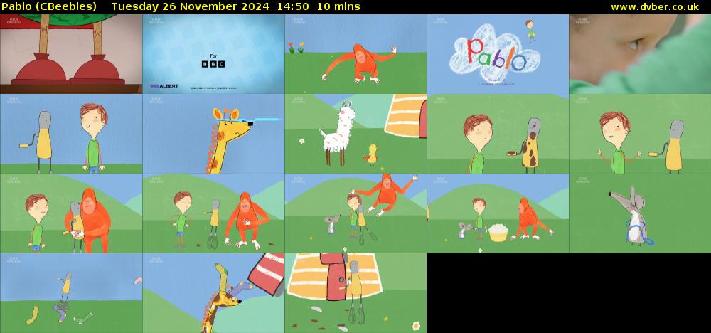 Pablo (CBeebies) Tuesday 26 November 2024 14:50 - 15:00