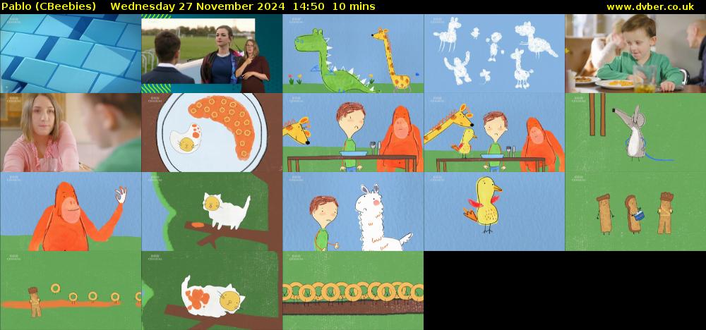 Pablo (CBeebies) Wednesday 27 November 2024 14:50 - 15:00
