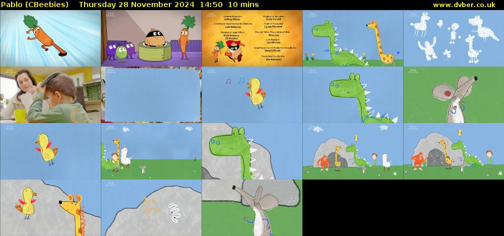 Pablo (CBeebies) Thursday 28 November 2024 14:50 - 15:00