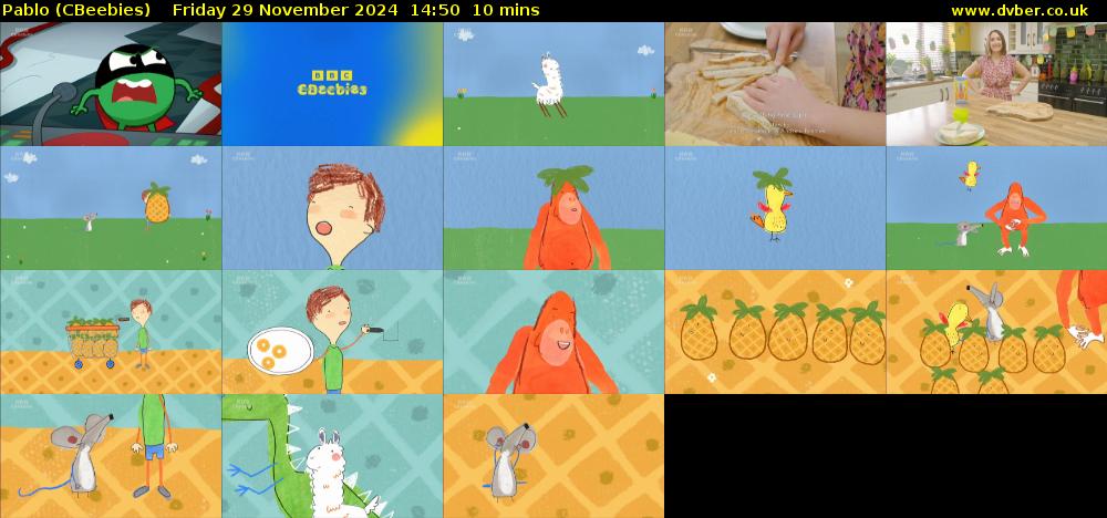 Pablo (CBeebies) Friday 29 November 2024 14:50 - 15:00