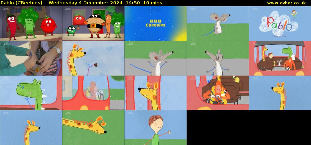 Pablo (CBeebies) Wednesday 4 December 2024 14:50 - 15:00
