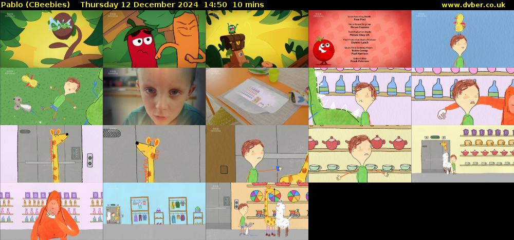 Pablo (CBeebies) Thursday 12 December 2024 14:50 - 15:00