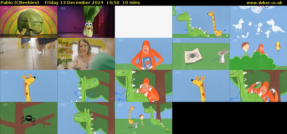 Pablo (CBeebies) Friday 13 December 2024 14:50 - 15:00