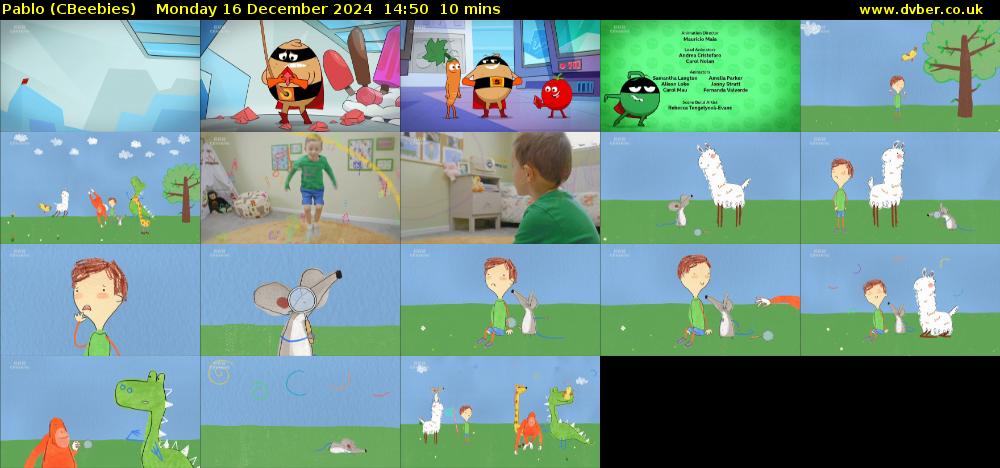 Pablo (CBeebies) Monday 16 December 2024 14:50 - 15:00