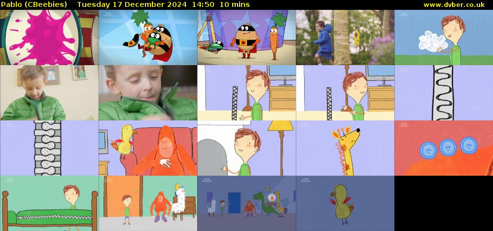 Pablo (CBeebies) Tuesday 17 December 2024 14:50 - 15:00