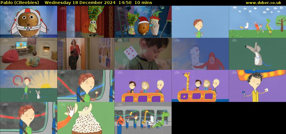 Pablo (CBeebies) Wednesday 18 December 2024 14:50 - 15:00