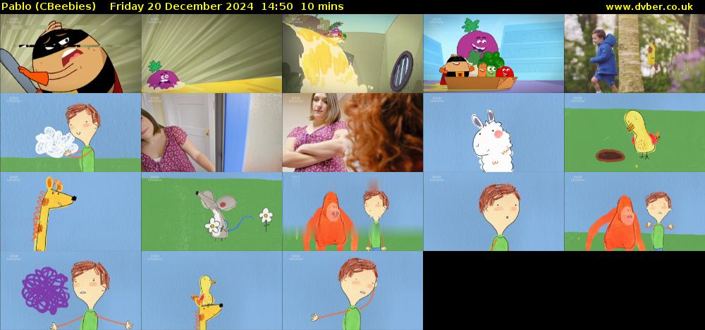 Pablo (CBeebies) Friday 20 December 2024 14:50 - 15:00