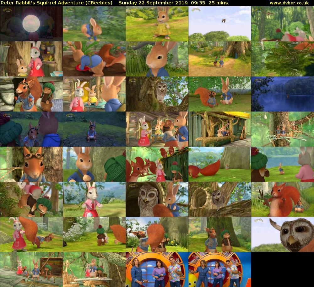 Peter Rabbit's Squirrel Adventure (CBeebies) Sunday 22 September 2019 09:35 - 10:00