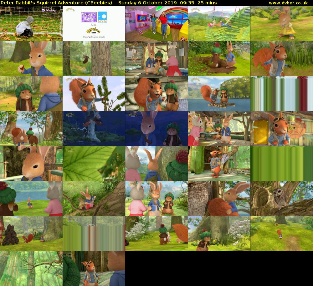 Peter Rabbit's Squirrel Adventure (CBeebies) Sunday 6 October 2019 09:35 - 10:00