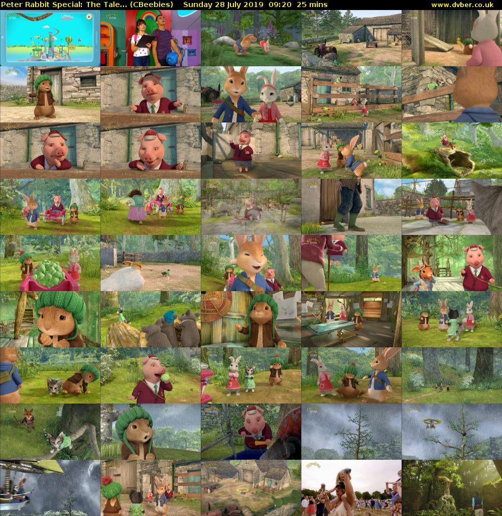 Peter Rabbit Special: The Tale... (CBeebies) Sunday 28 July 2019 09:20 - 09:45