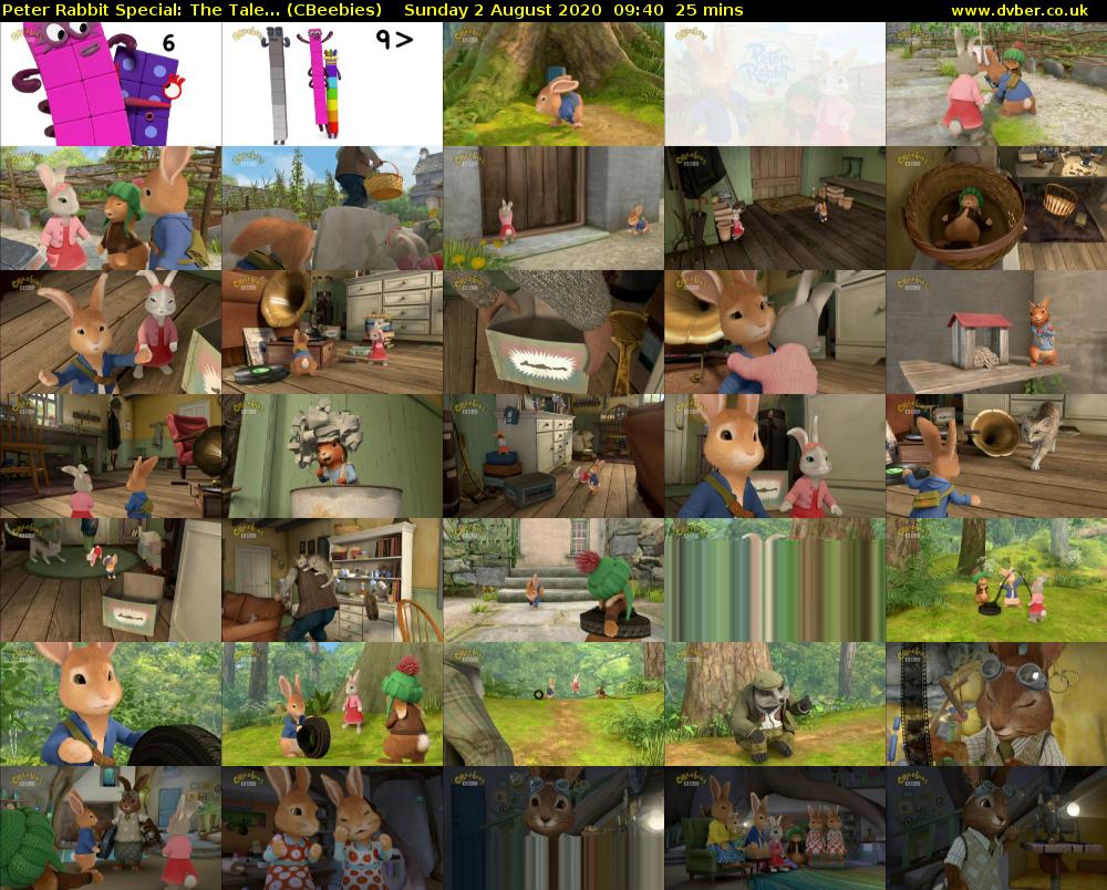 Peter Rabbit Special: The Tale... (CBeebies) Sunday 2 August 2020 09:40 - 10:05