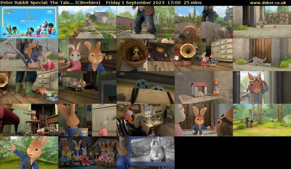 Peter Rabbit Special: The Tale... (CBeebies) Friday 1 September 2023 17:00 - 17:25